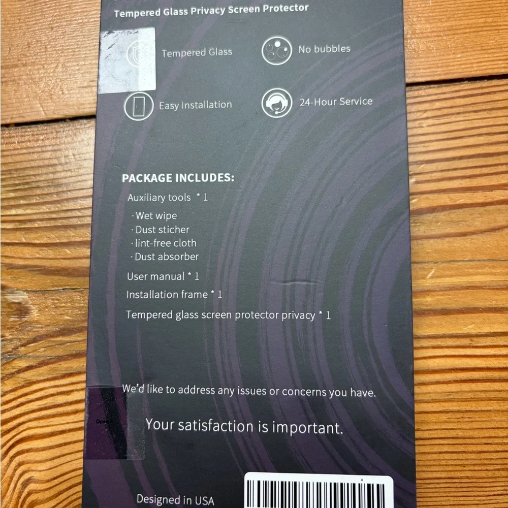 I phone 14 pro max privacy screen protector. Purple new